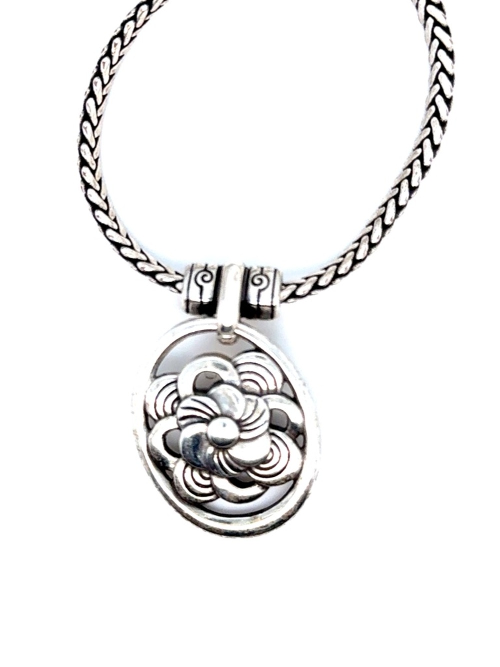 Brighton Two-Tone Floral Pendant Necklace - Silver and Gold - Picture 2 of 11